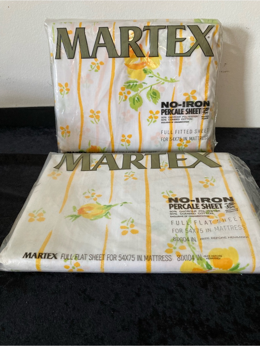Martex No-Iron Floral Percale Sheet Set - Yellow & Green